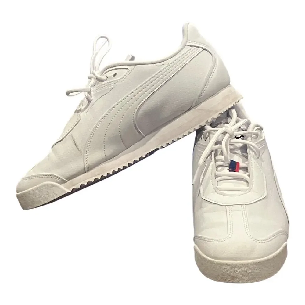 Puma Men's BMW Motorsport x Roma Stradale Lace Up Sneakers White Size 9